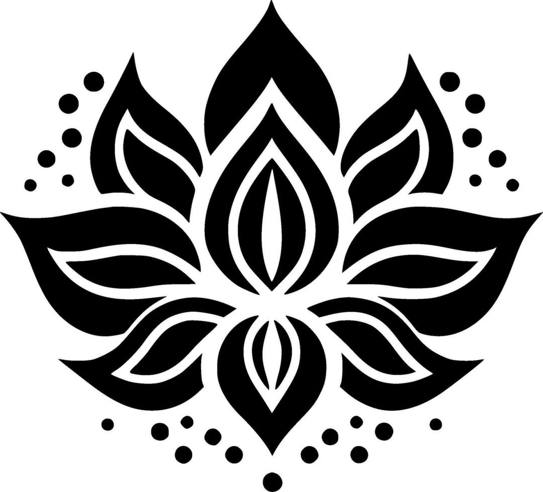 Mandala, Black and White Vector illustration