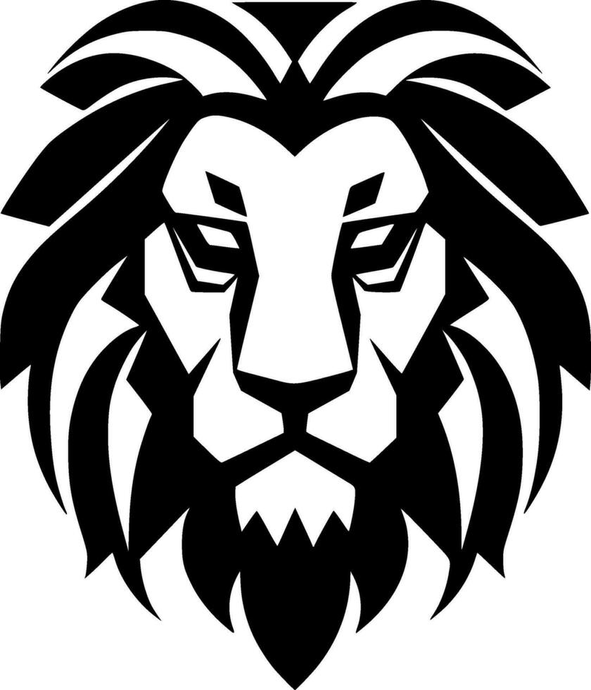 Lion - Black and White Isolated Icon - Vector illustration