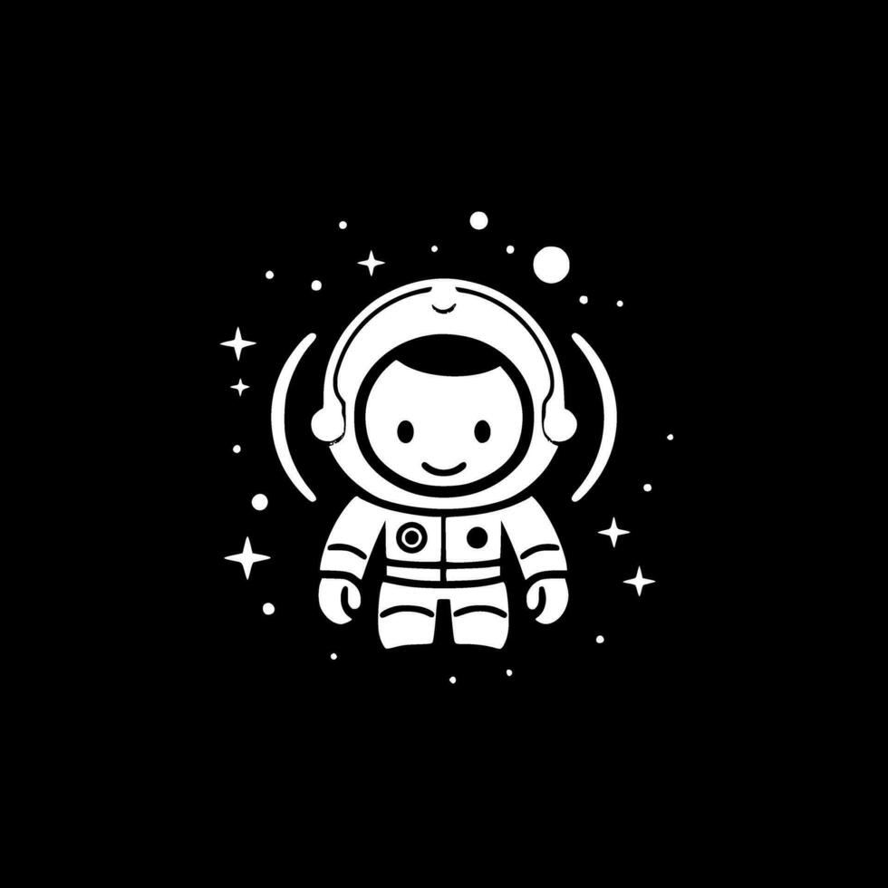 Space - Black and White Isolated Icon - Vector illustration