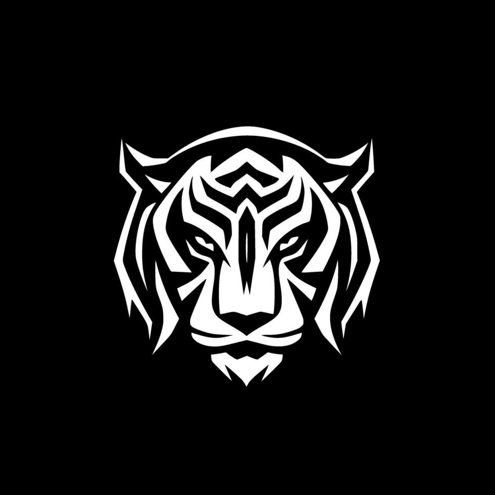 Tiger, Black and White Vector illustration