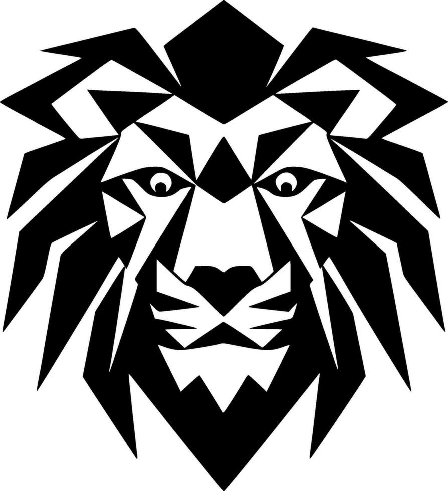 Lion, Black and White Vector illustration