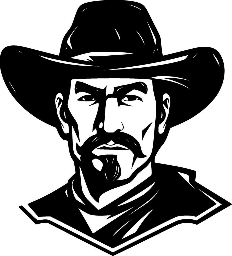Western, Black and White Vector illustration