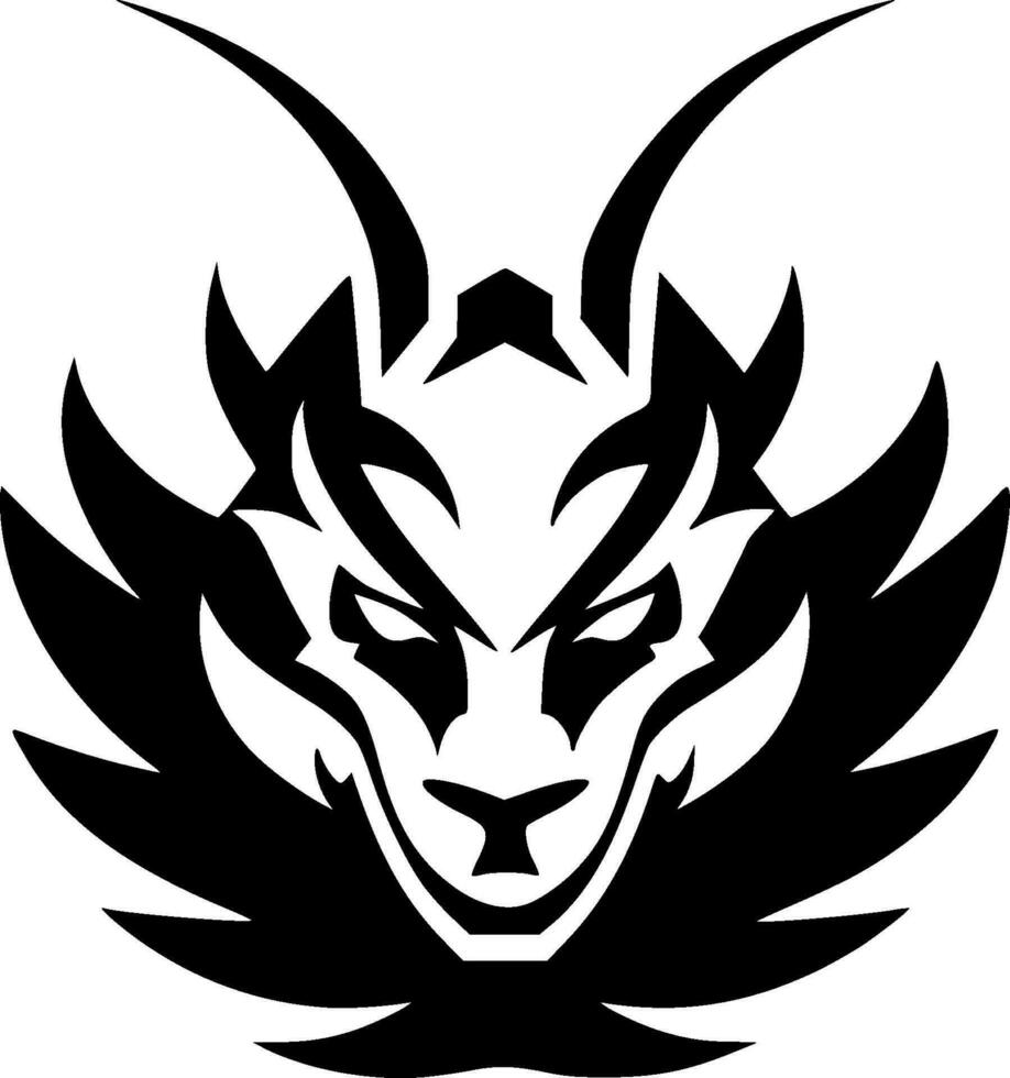 Dragon - Black and White Isolated Icon - Vector illustration