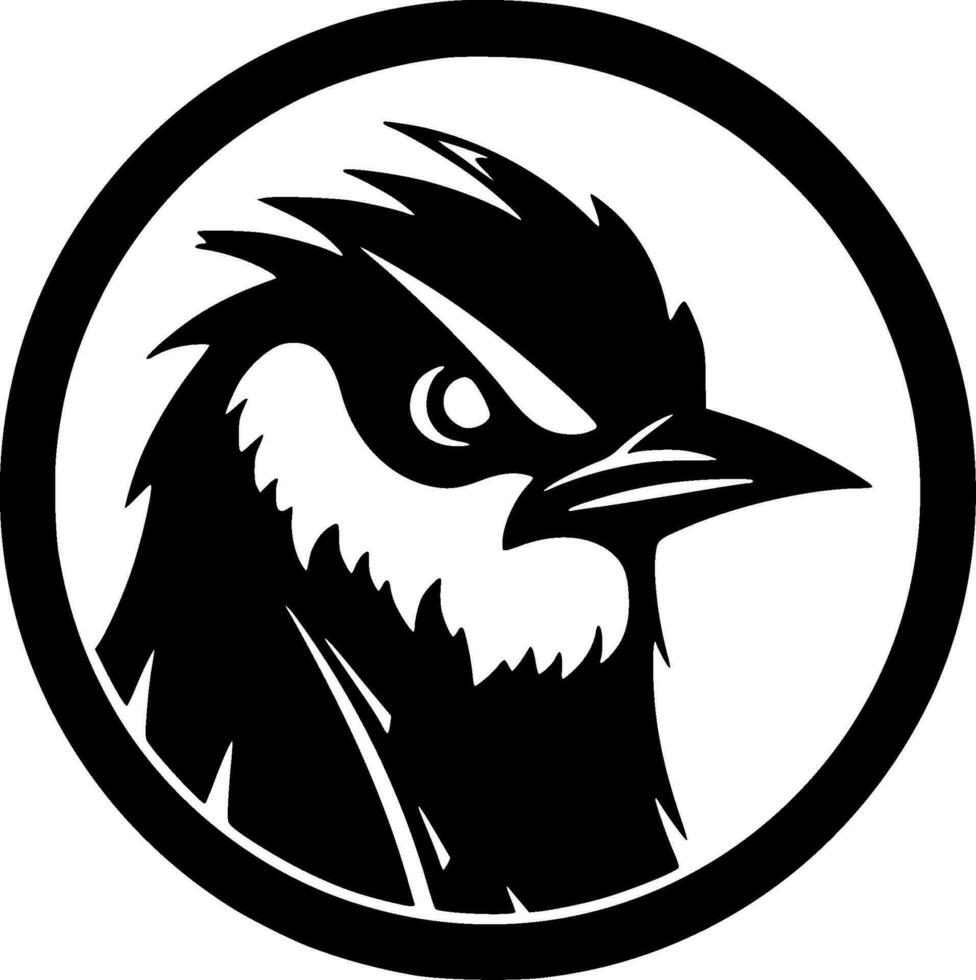 Bird, Black and White Vector illustration