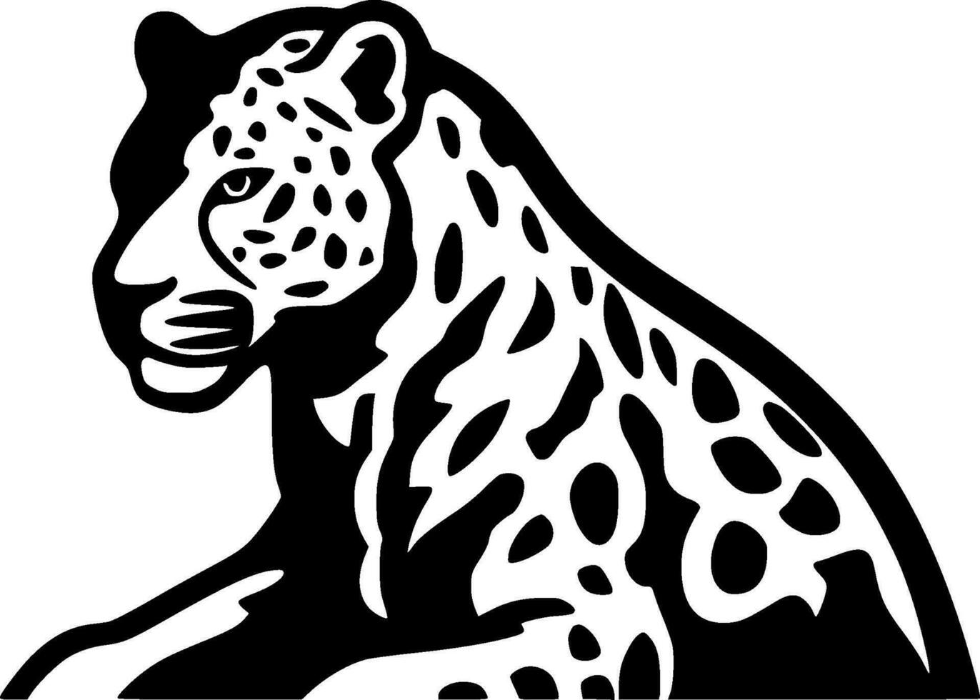 leopardo, minimalista y sencillo silueta - vector ilustración