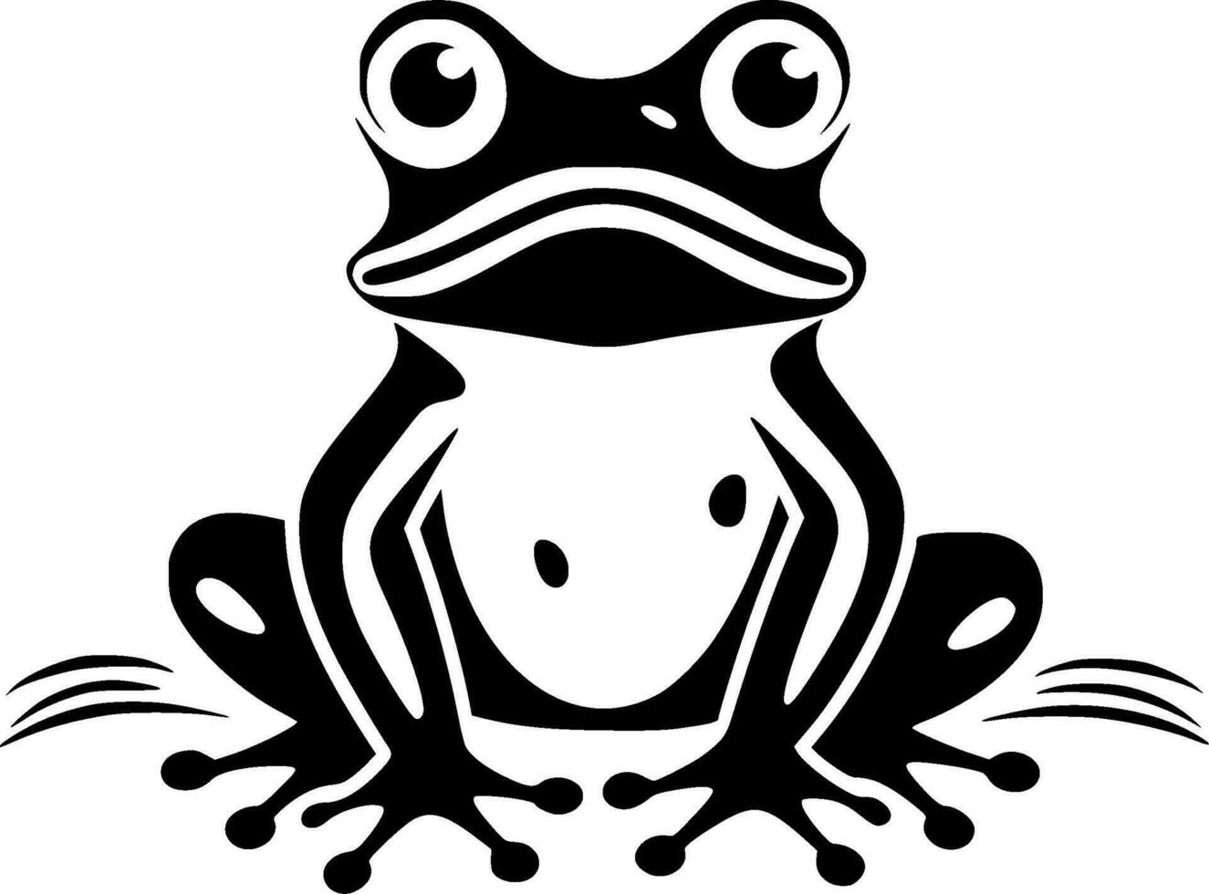 Frog, Minimalist and Simple Silhouette - Vector illustration