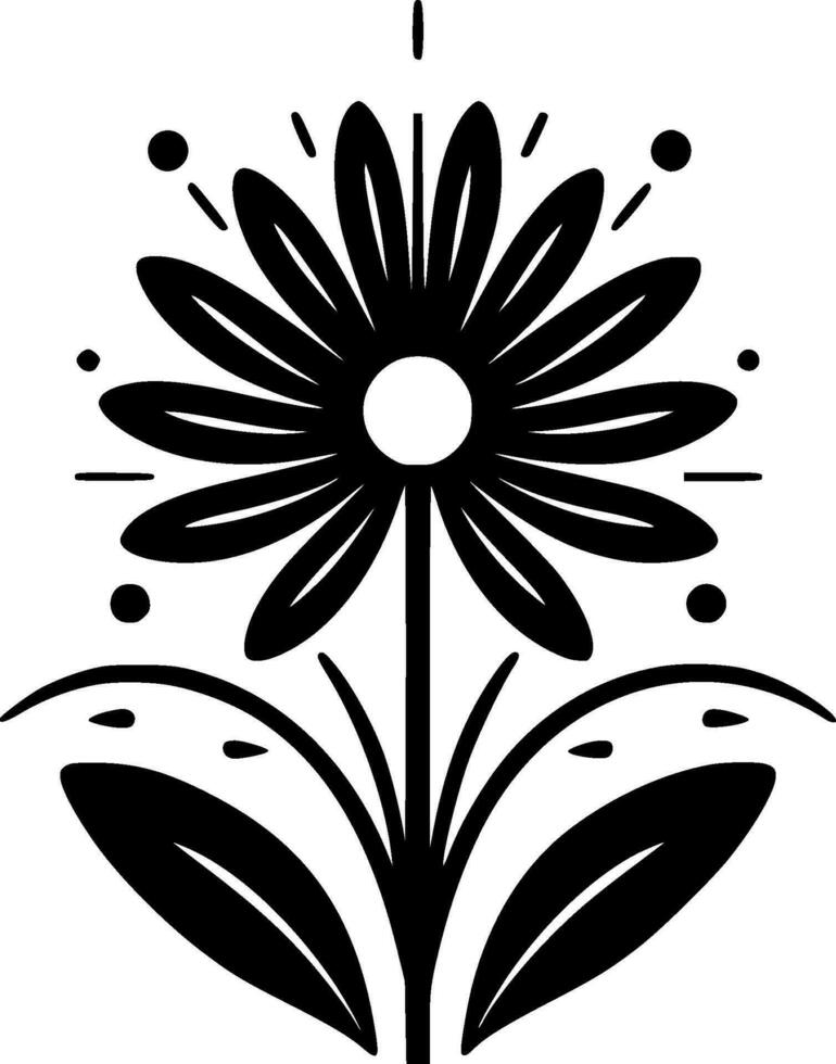 Flower, Black and White Vector illustration