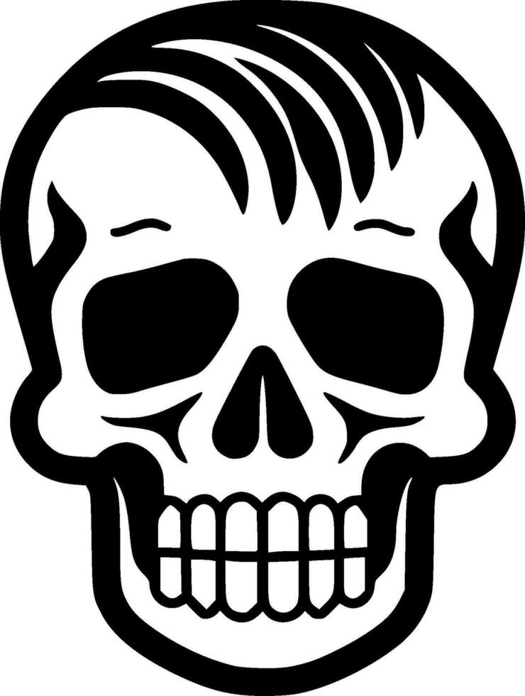 Skull - Black and White Isolated Icon - Vector illustration