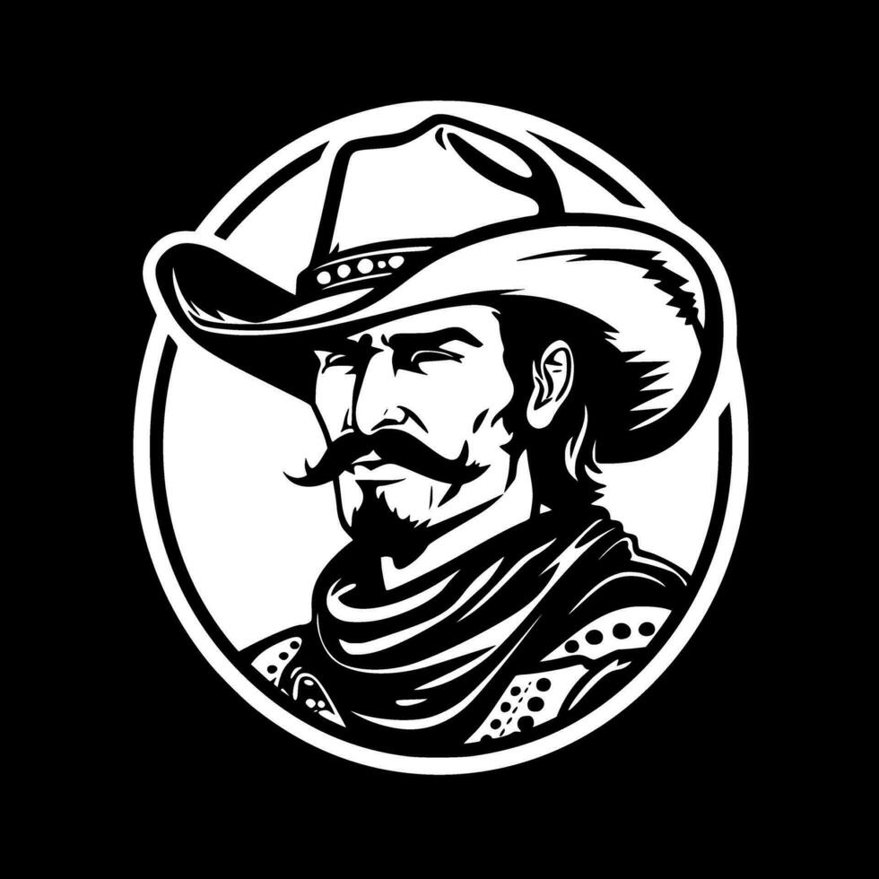 Cowboy - Minimalist and Flat Logo - Vector illustration