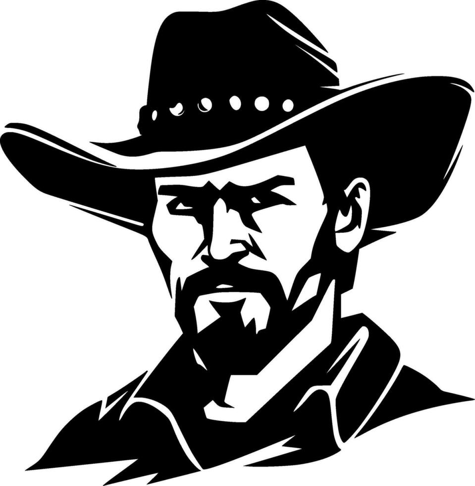 Cowboy - Black and White Isolated Icon - Vector illustration