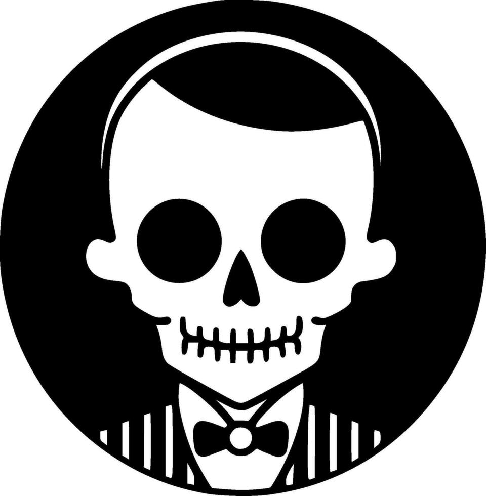 Skeleton, Black and White Vector illustration