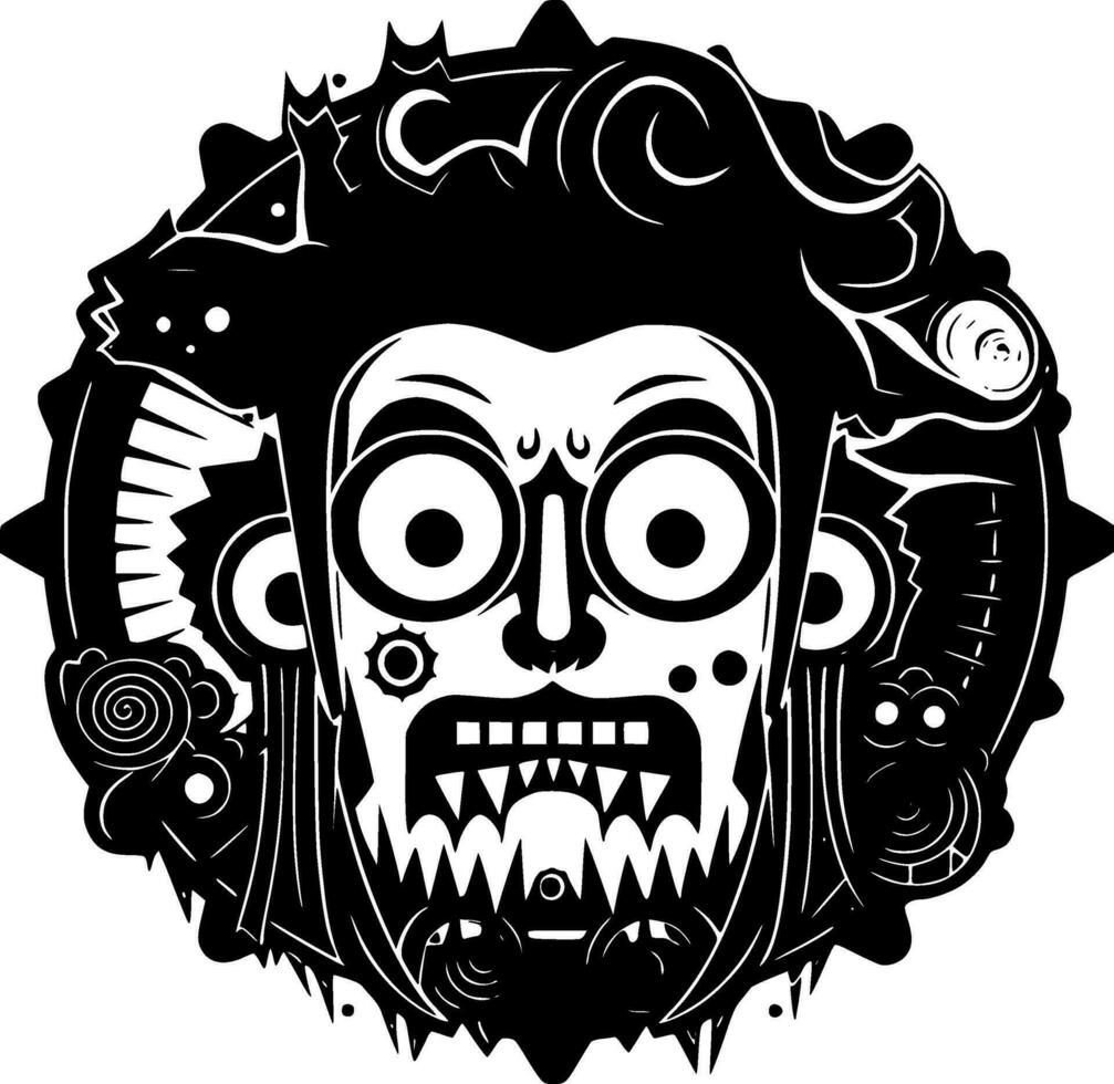 Fantasy, Black and White Vector illustration