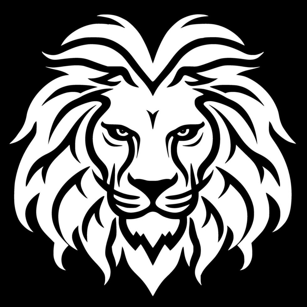 Lion - Black and White Isolated Icon - Vector illustration