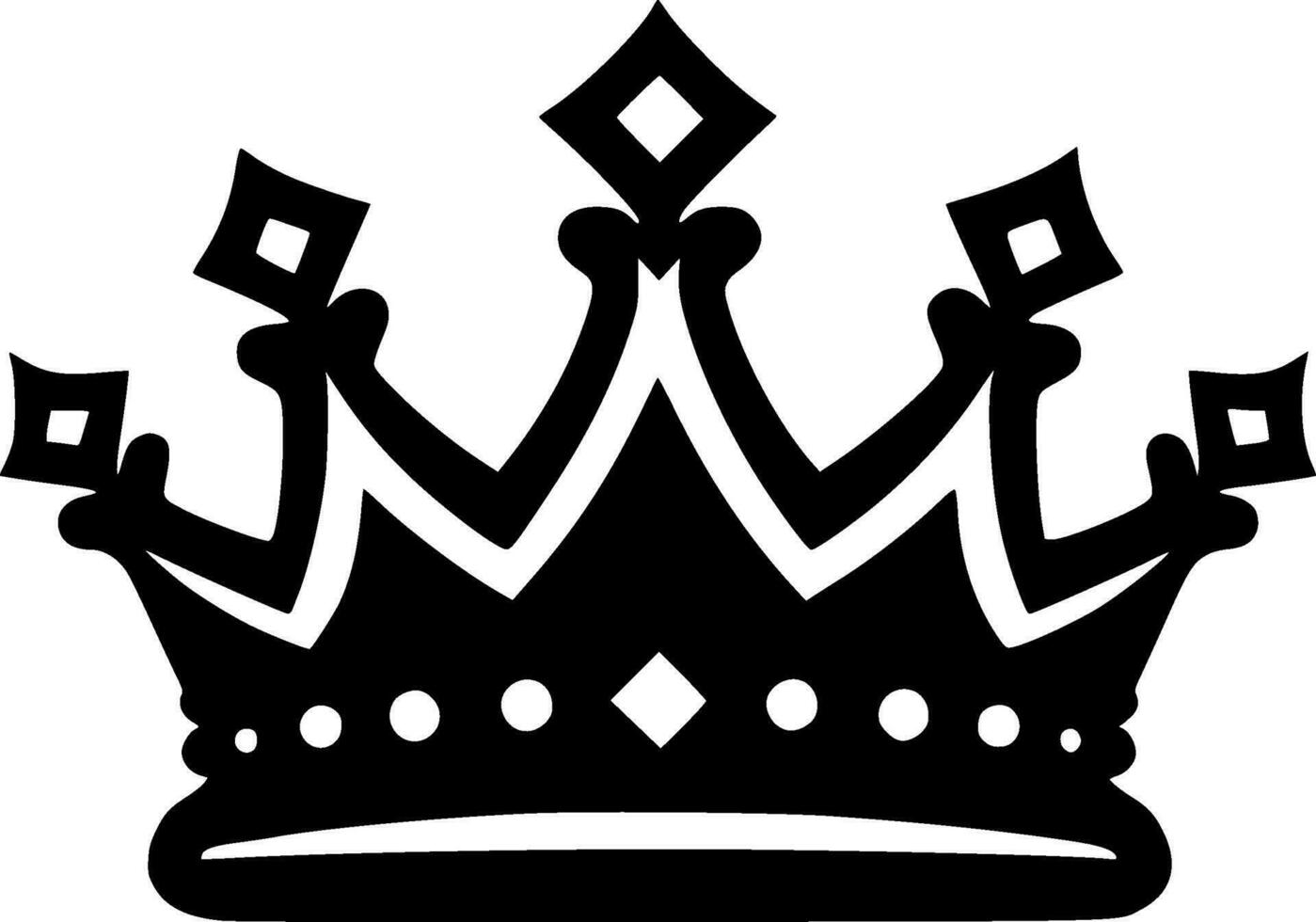 Crown - Black and White Isolated Icon - Vector illustration