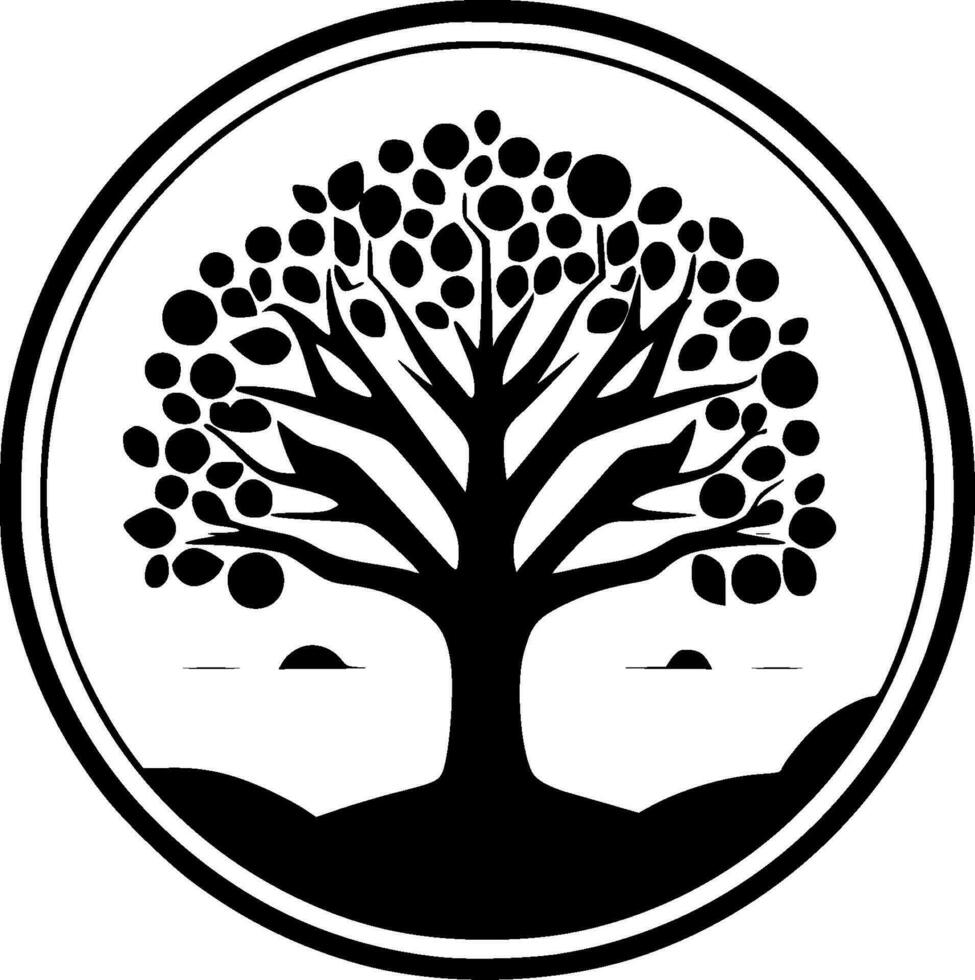 Tree, Black and White Vector illustration