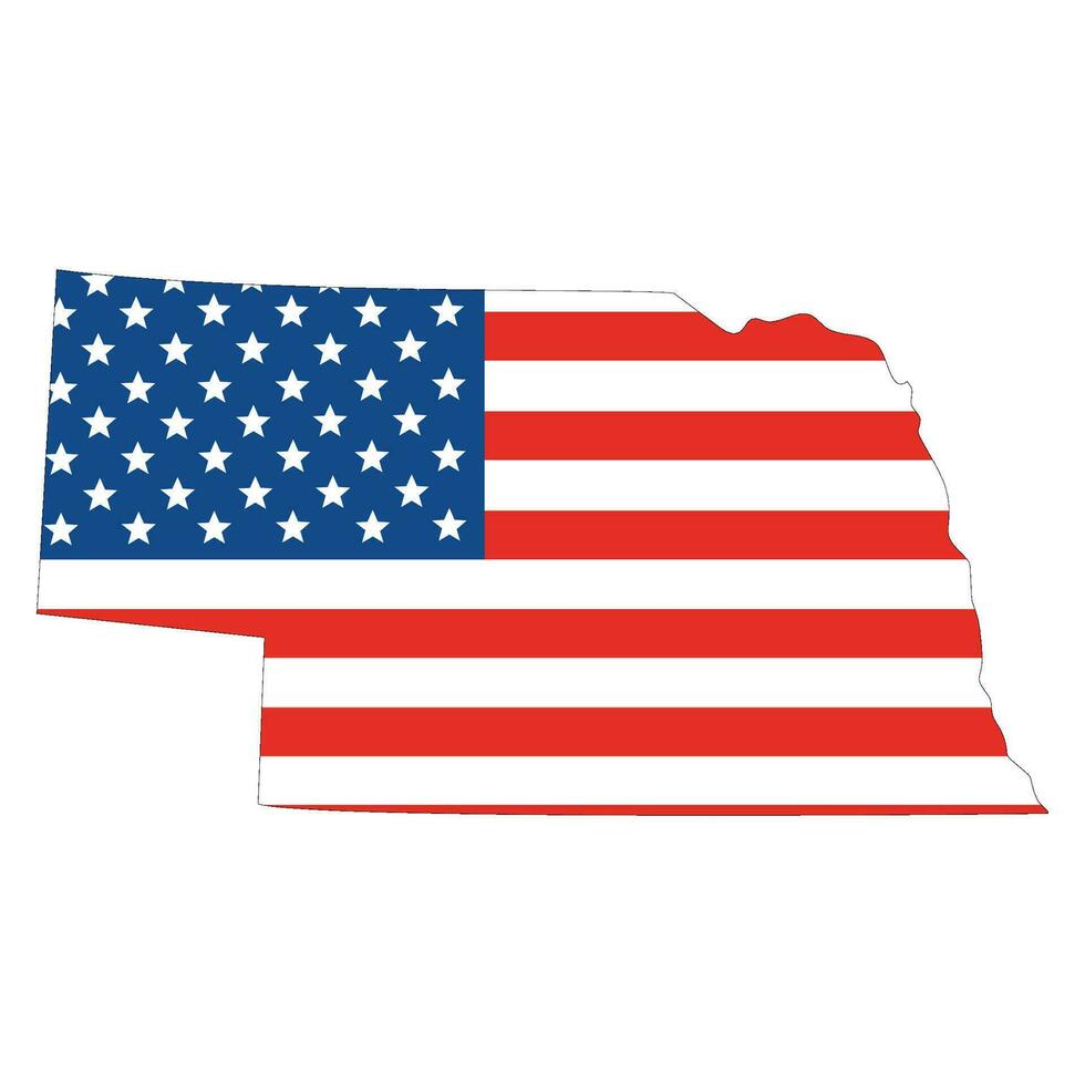 Map of Nebraska. Nebraska map. USA map vector