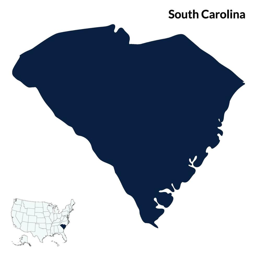 Map of South Carolina. South Carolina map. USA map vector