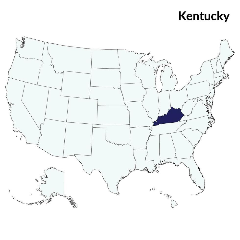 mapa de Kentucky. Kentucky mapa. Estados Unidos mapa vector