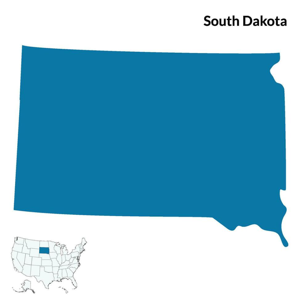 sur Dakota mapa. Estados Unidos mapa vector