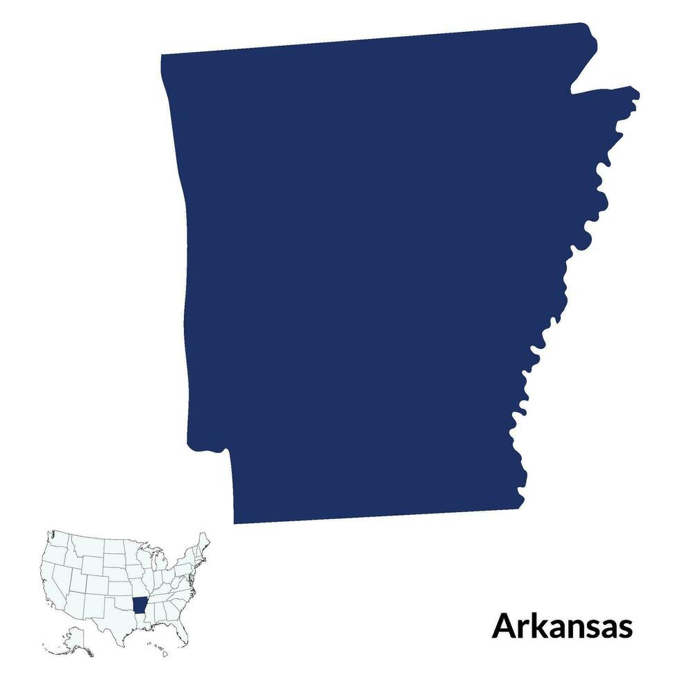 Map of Arkansas. Arkansas map. USA map vector