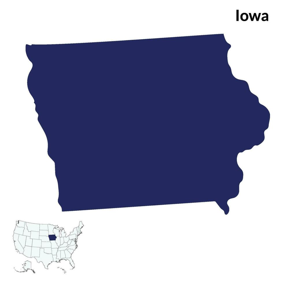 mapa de Iowa. Iowa mapa. Estados Unidos mapa vector