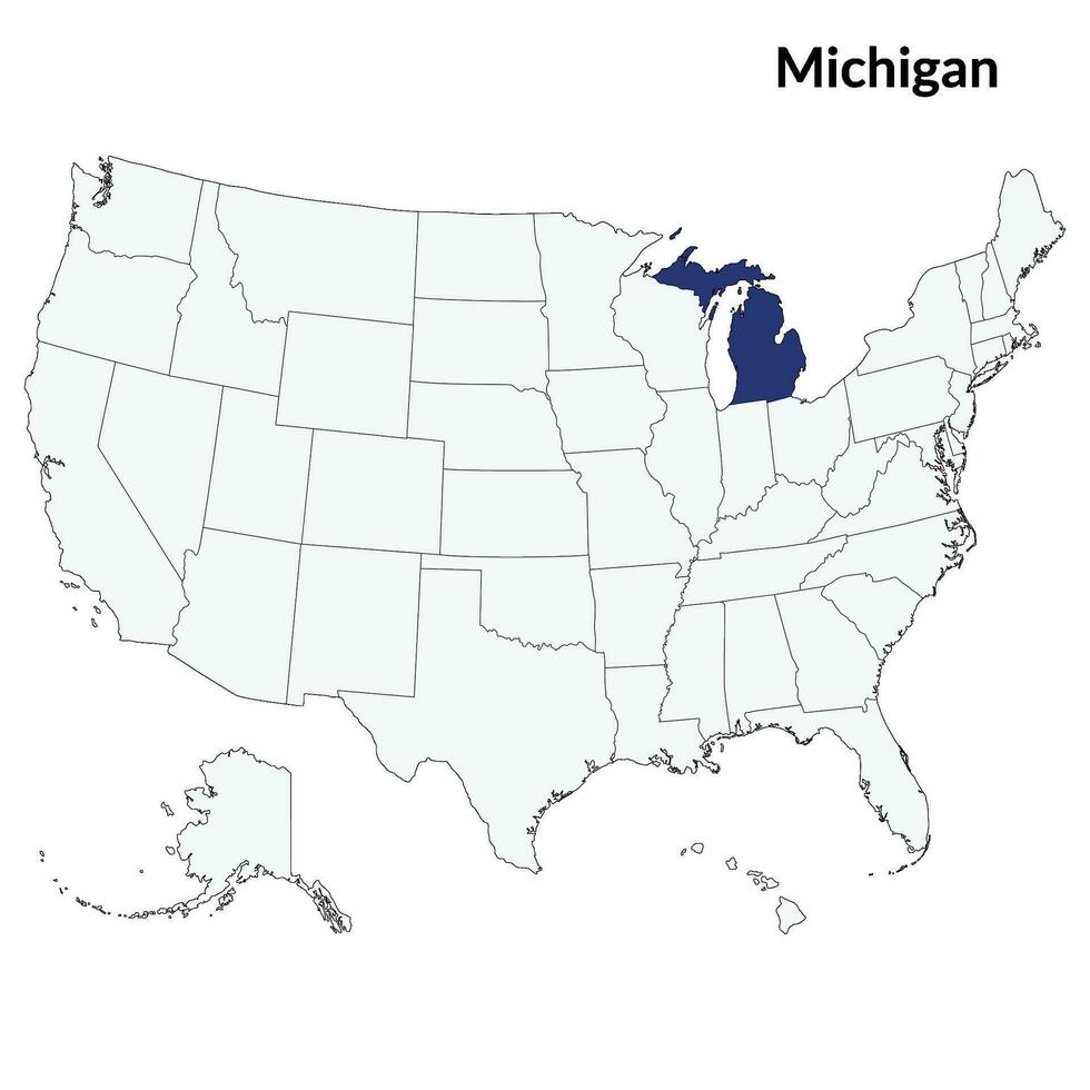 Michigan map. Map of Colorado. USA map vector