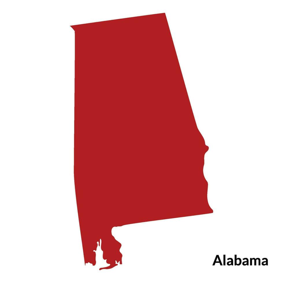 Map of Alabama. Alabama map. USA map vector