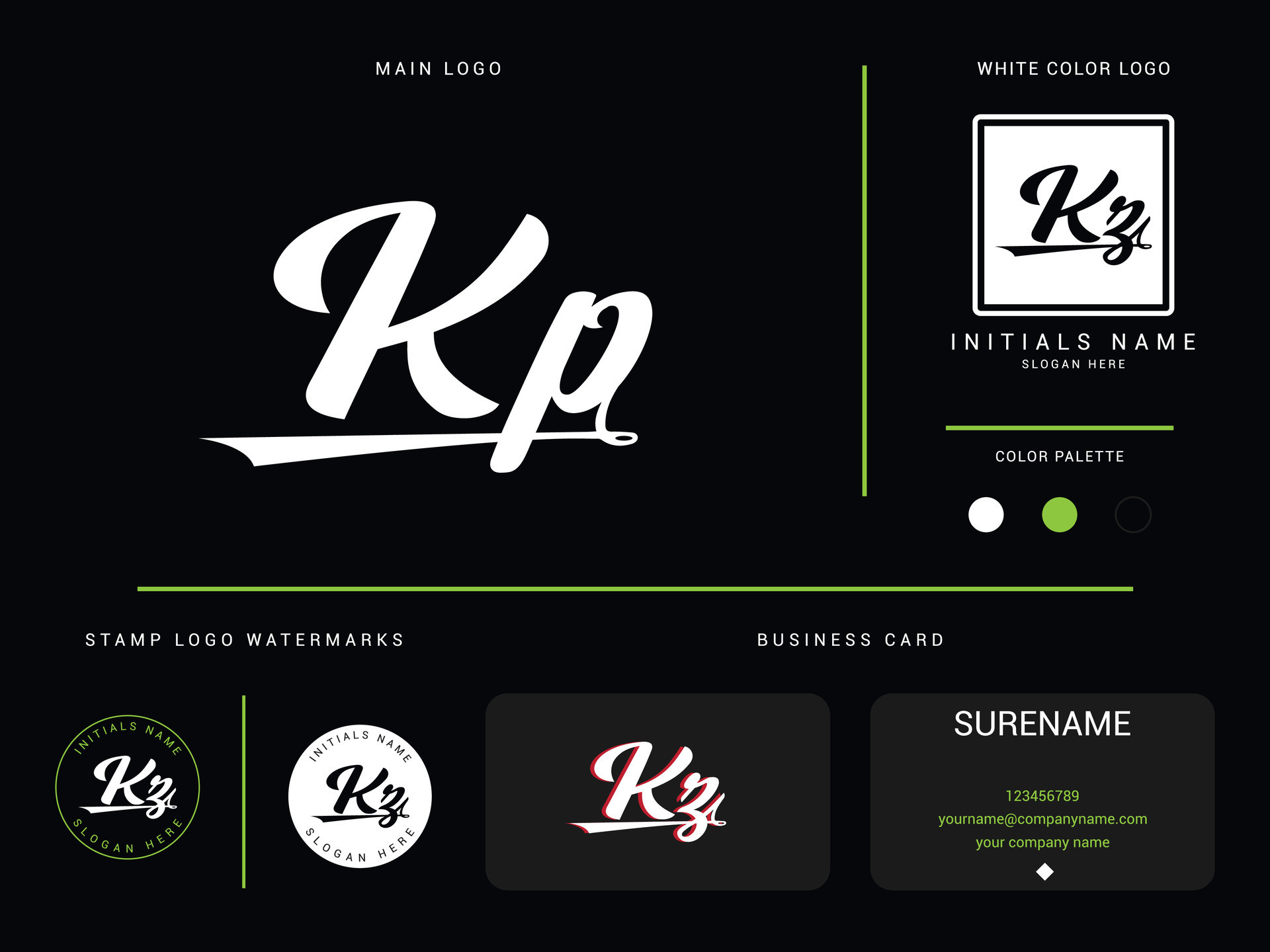 Monogram Kp Fashion Logo Icon, Apparel Clothing Kz KP Logo Letter