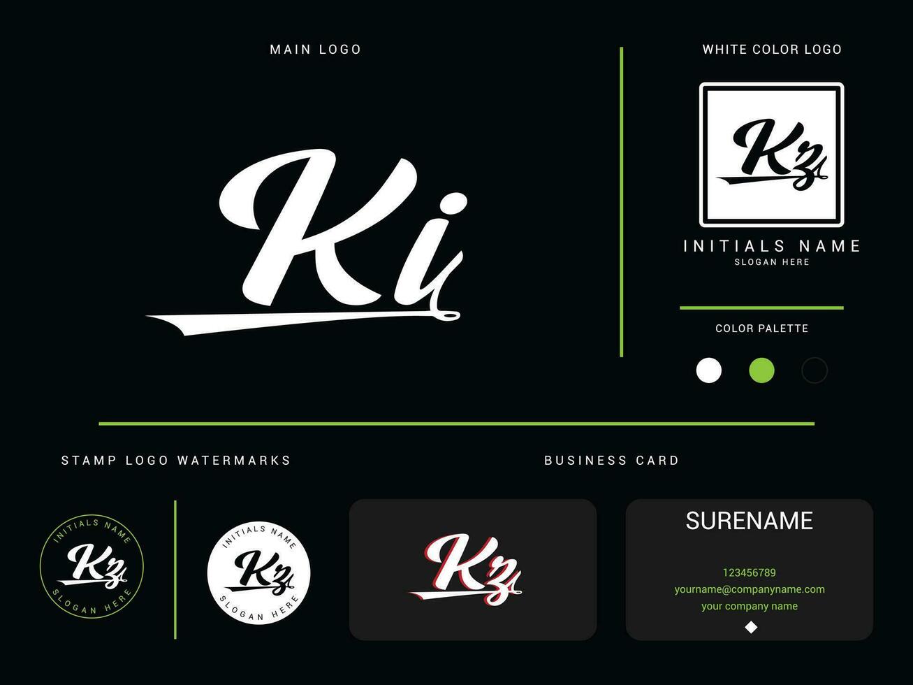 Monogram Ki Fashion Logo Icon, Apparel Clothing Kz KI Logo Letter Design With Branding vector