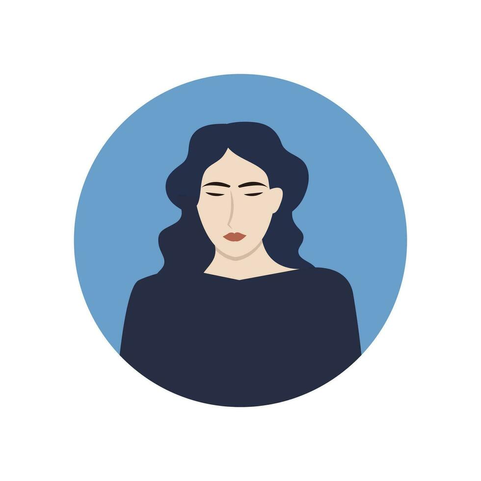 circulo el avatar con el retrato mujer de varios Razas y peinados colección de usuario perfiles. redondo icono con contento sonriente humano. vector