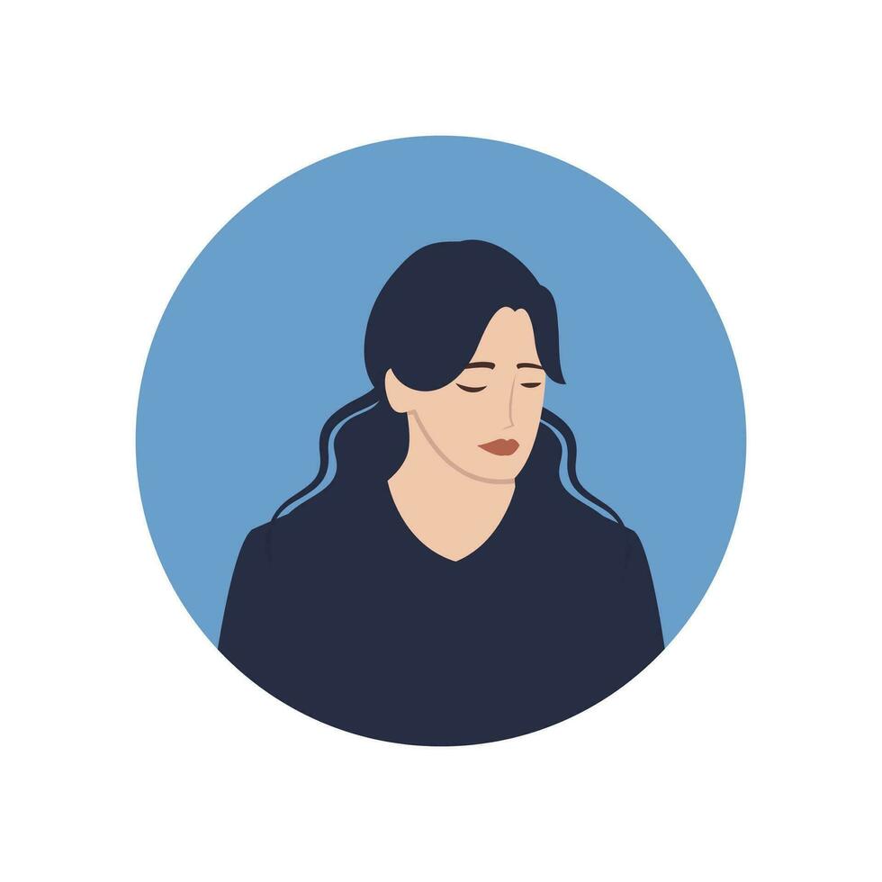 Circle the avatar with the portrait women of various races and hairstyles. Collection of user profiles. Round icon with happy smiling human. vector
