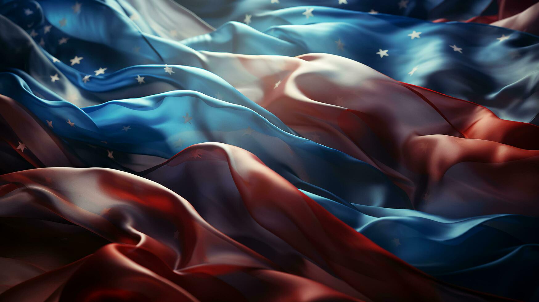 AI-Generated Abstract American flag red and blue with stars for Independence Day photo