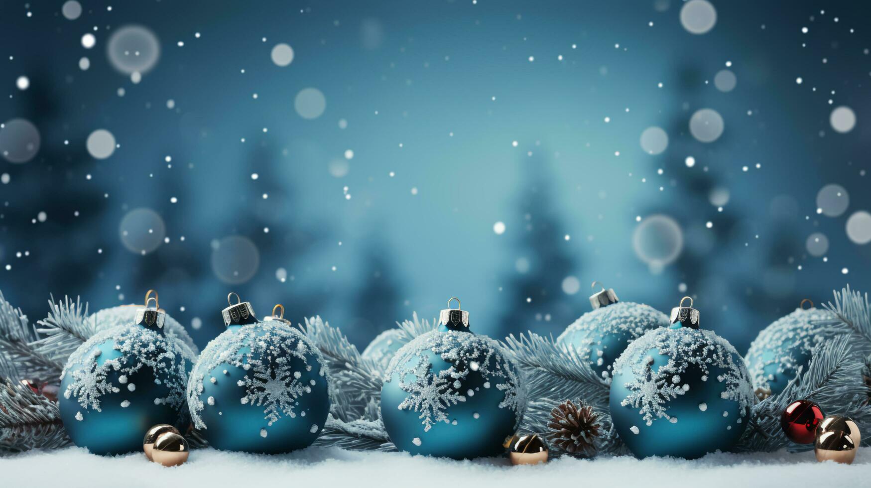 AI-Generated Beautiful Christmas tree toys and decorations for New Year and Christmas photo
