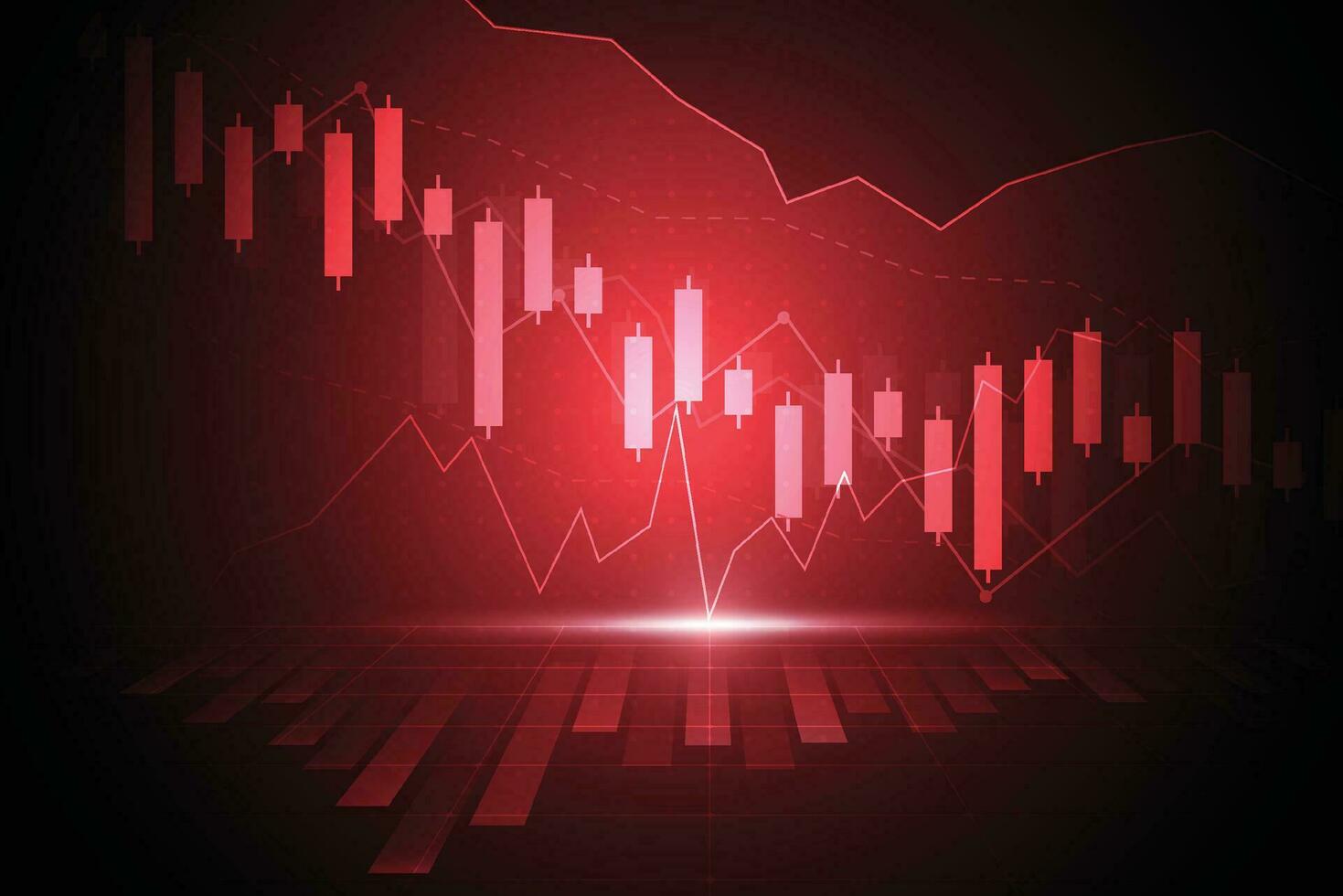 Business candle stick graph chart of stock market investment trading on white background design. Bullish point, Trend of graph. Vector illustration