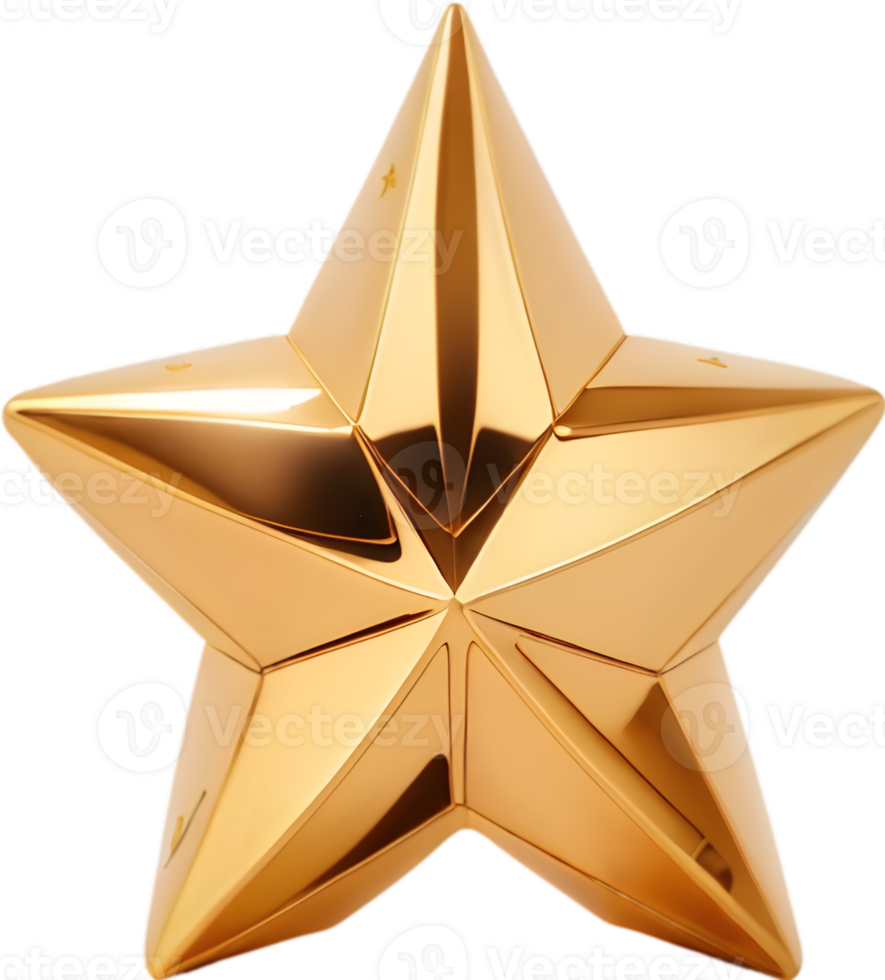 Gold Star, Shining Bright, Stellar Achievement ai generative png