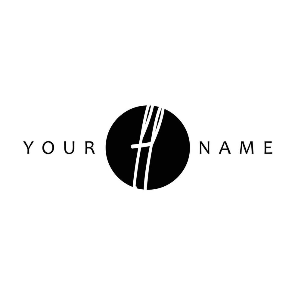 FL Initial Handwriting In Circle Frame Template Design vector