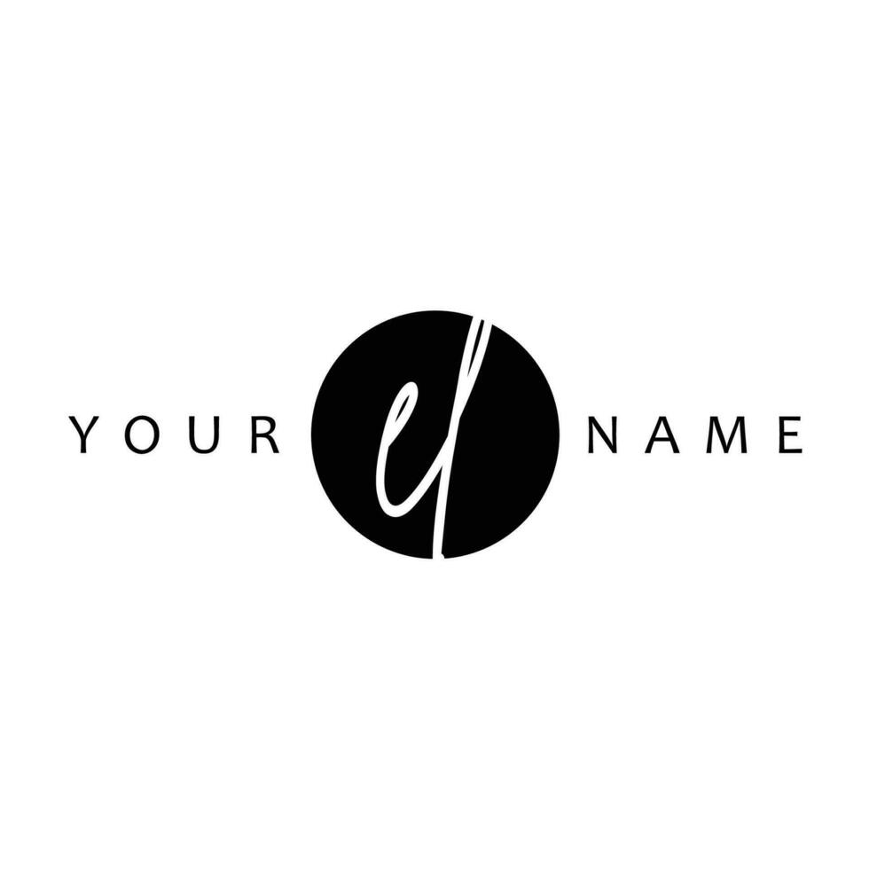 EL Initial Handwriting In Circle Frame Template Design vector
