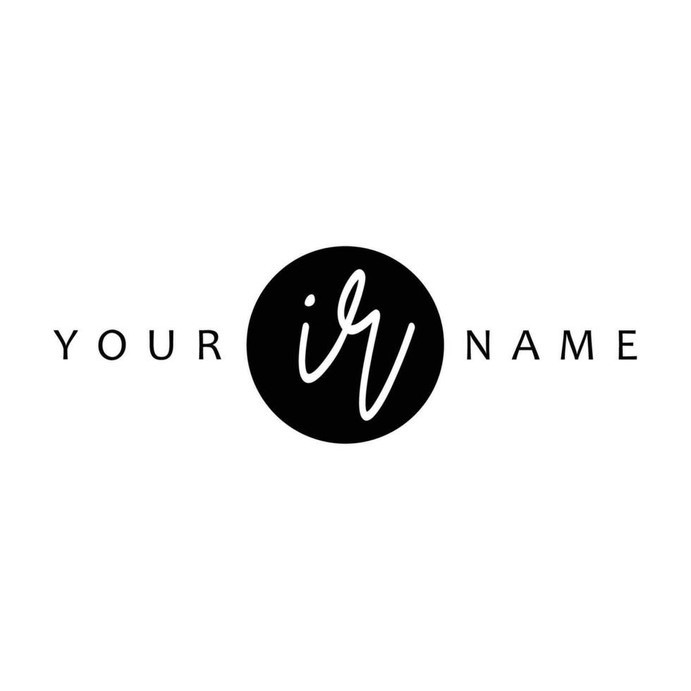 IR Initial Handwriting In Circle Frame Template Design vector