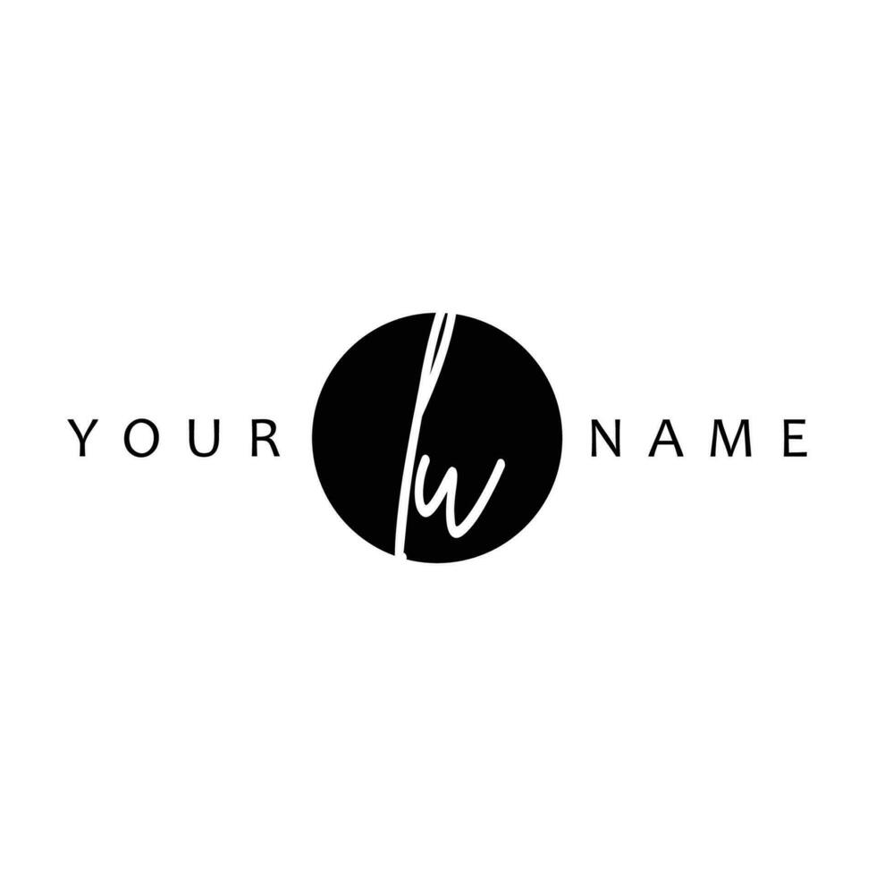 LU Initial Handwriting In Circle Frame Template Design vector