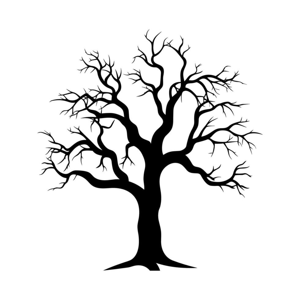 muerto árbol vector silueta clipart, de miedo árbol silueta vector, Víspera de Todos los Santos escalofriante árbol vector ilustración