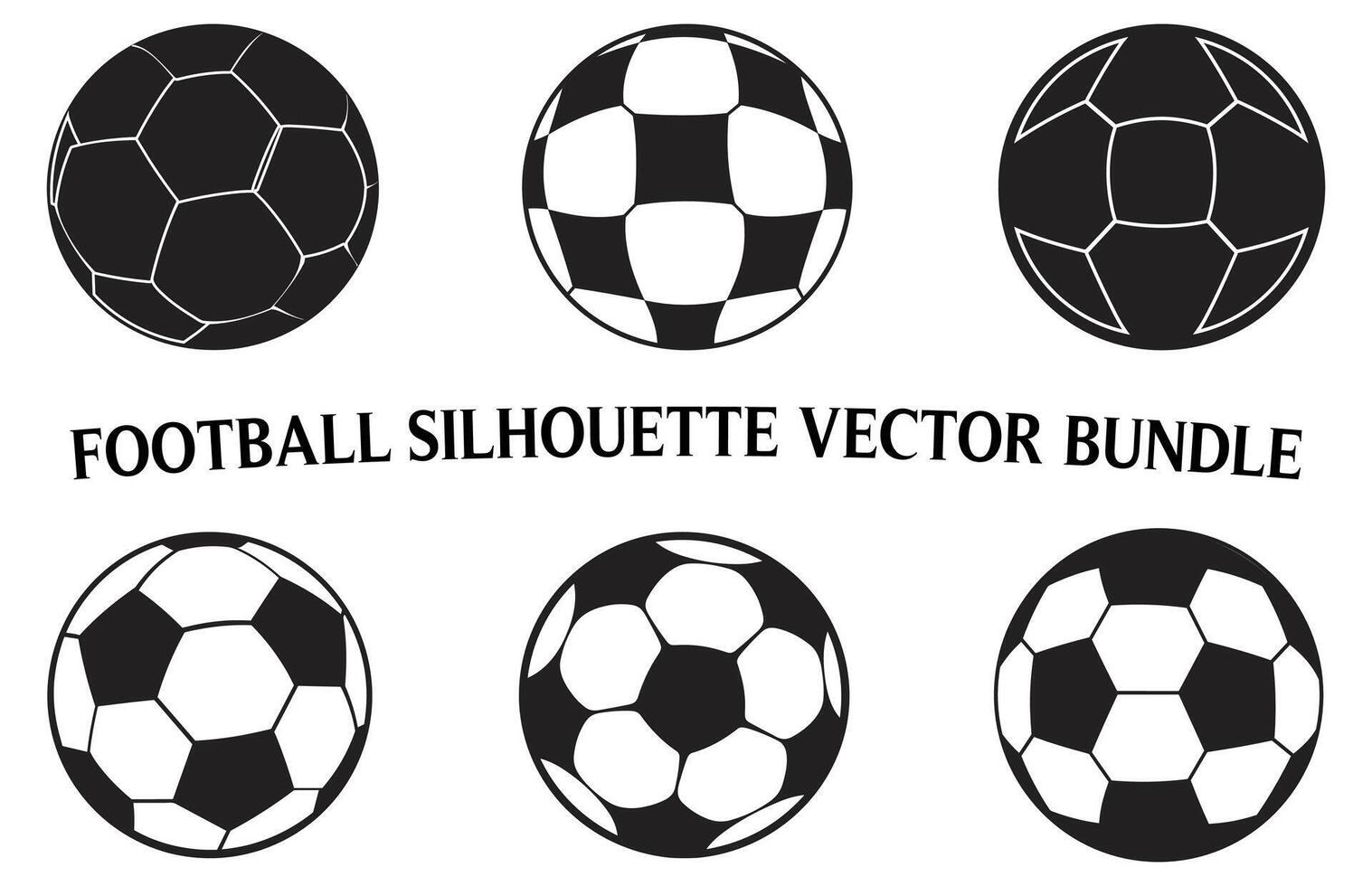 Free Football Silhouette Vector Bundle isolated a on white background, Set of Football Vector illustration free