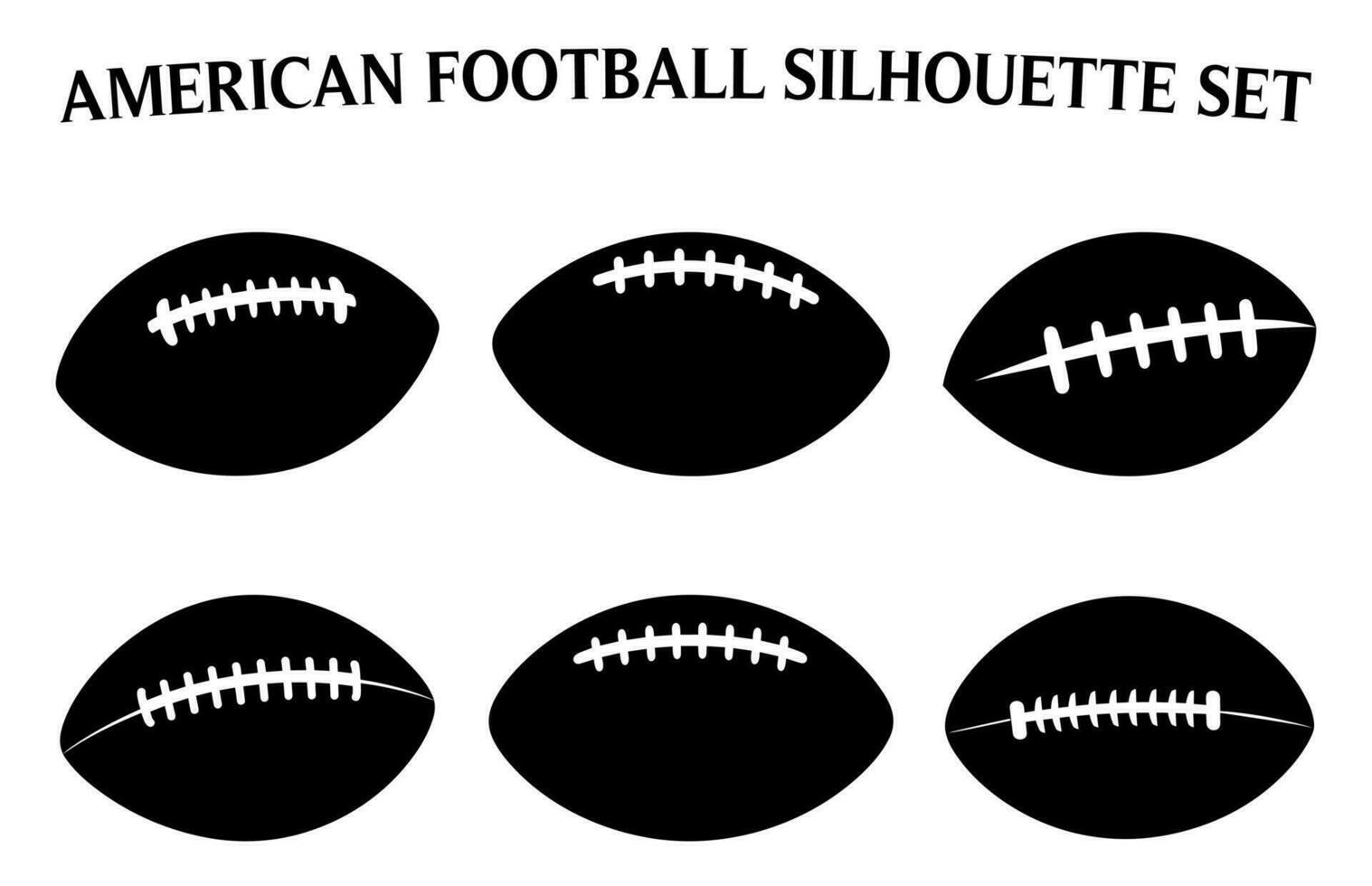 Free American football Silhouette vector illustration, Rugby Football black silhouettes set