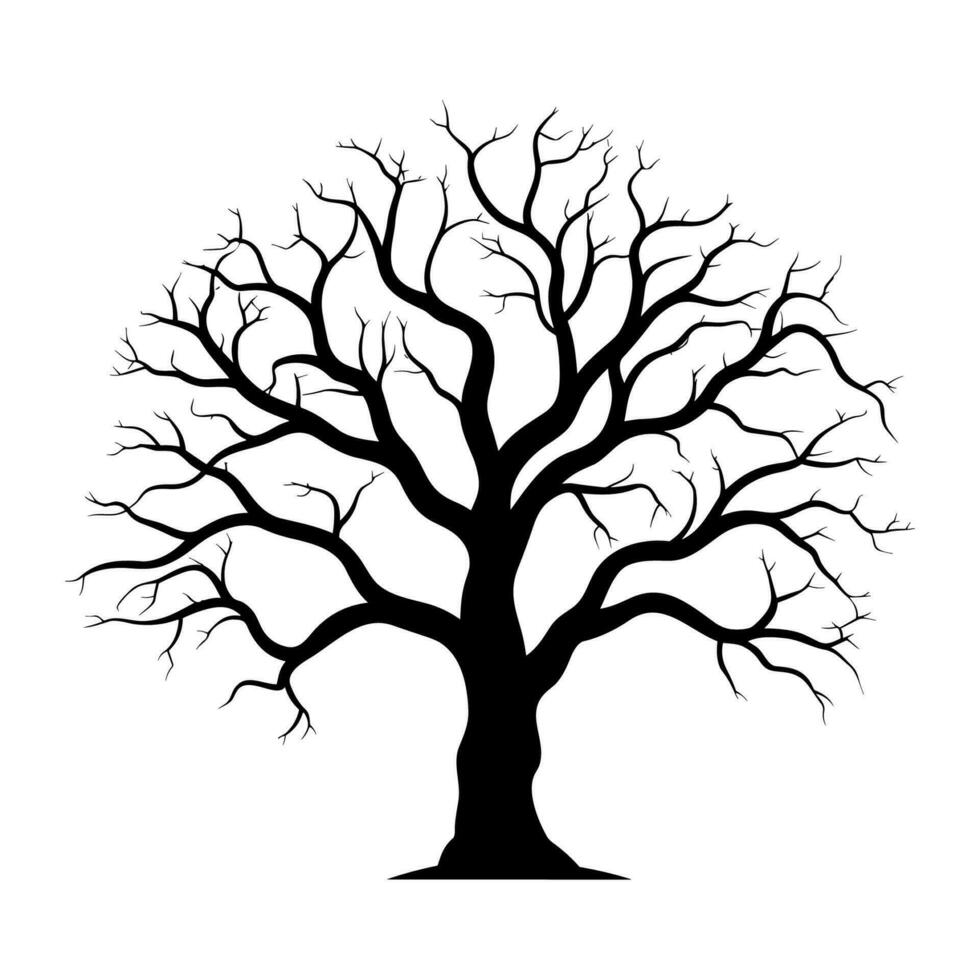 muerto árbol vector silueta clipart, de miedo árbol silueta vector, Víspera de Todos los Santos escalofriante árbol vector ilustración