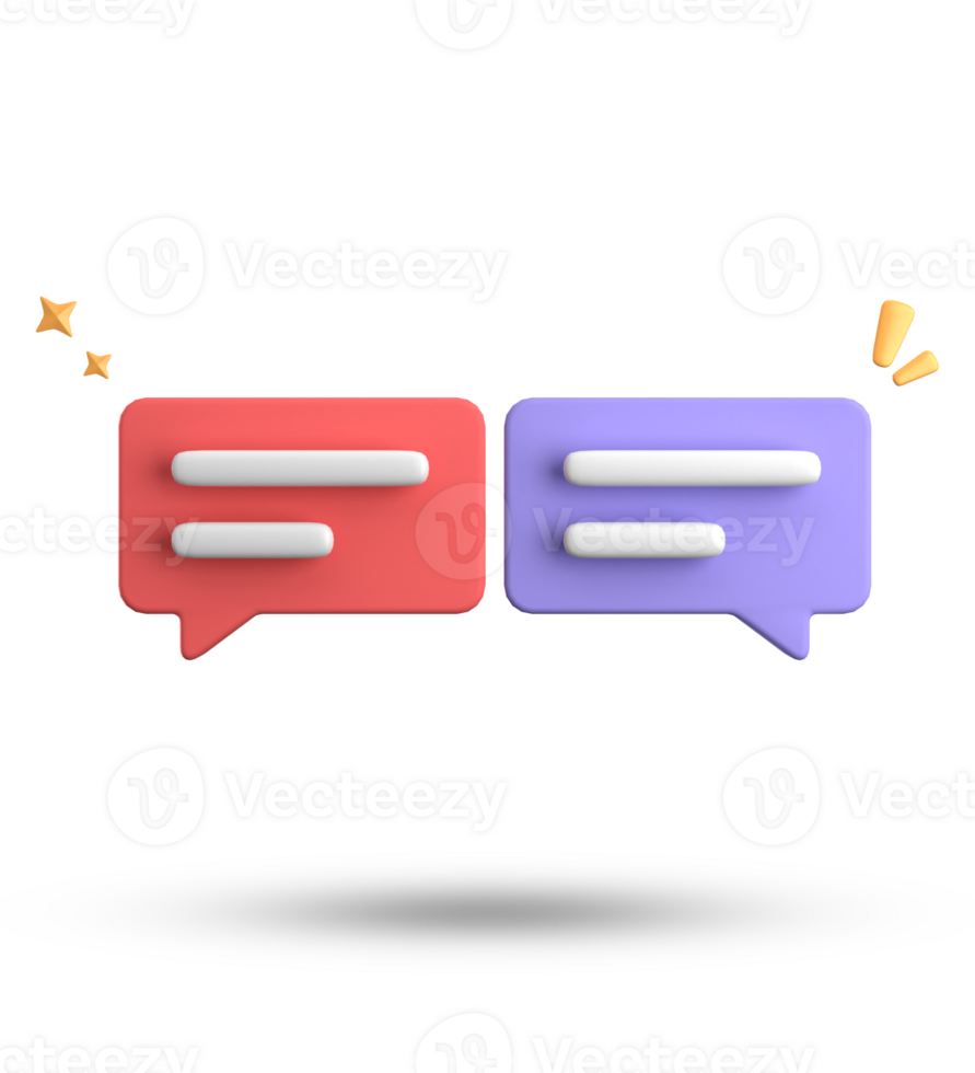 3d rendering of speech bubble, 3D pastel chat icon set. Set of 3d speak bubble. png