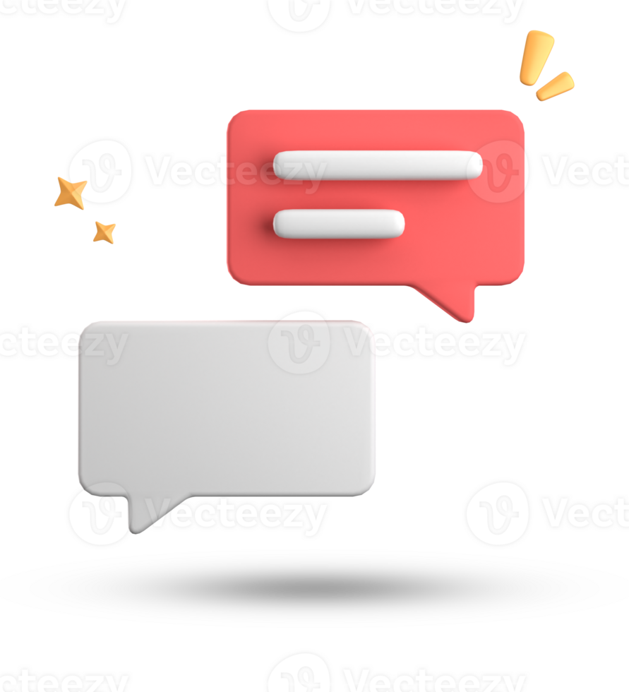 3d rendering of speech bubble, 3D pastel chat icon set. Set of 3d speak bubble. png