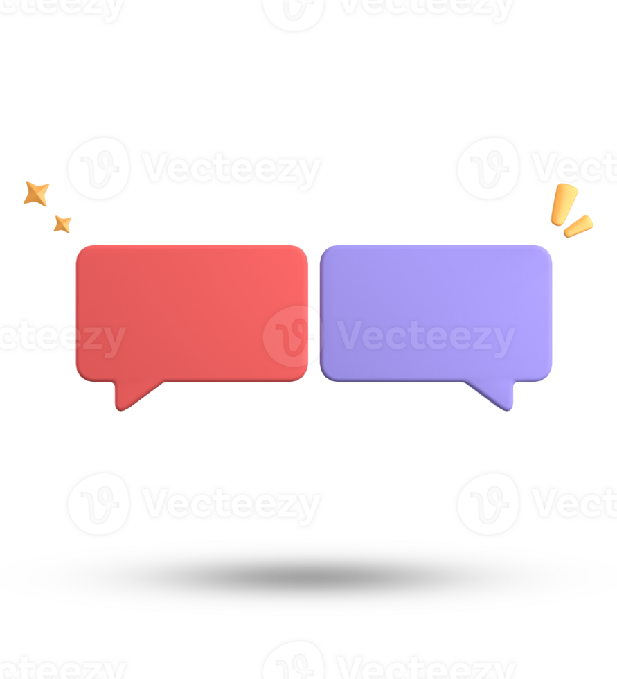 3d rendering of speech bubble, 3D pastel chat icon set. Set of 3d speak bubble. png