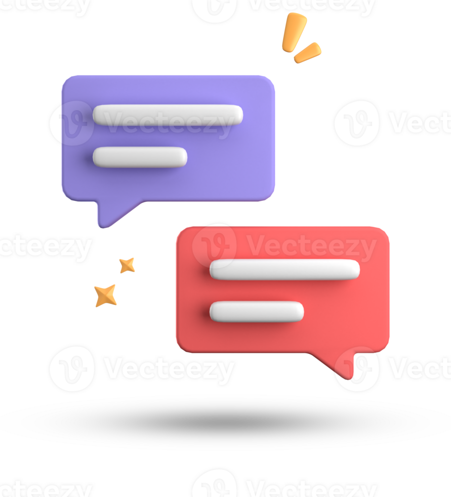 3d rendering of speech bubble, 3D pastel chat icon set. Set of 3d speak bubble. png