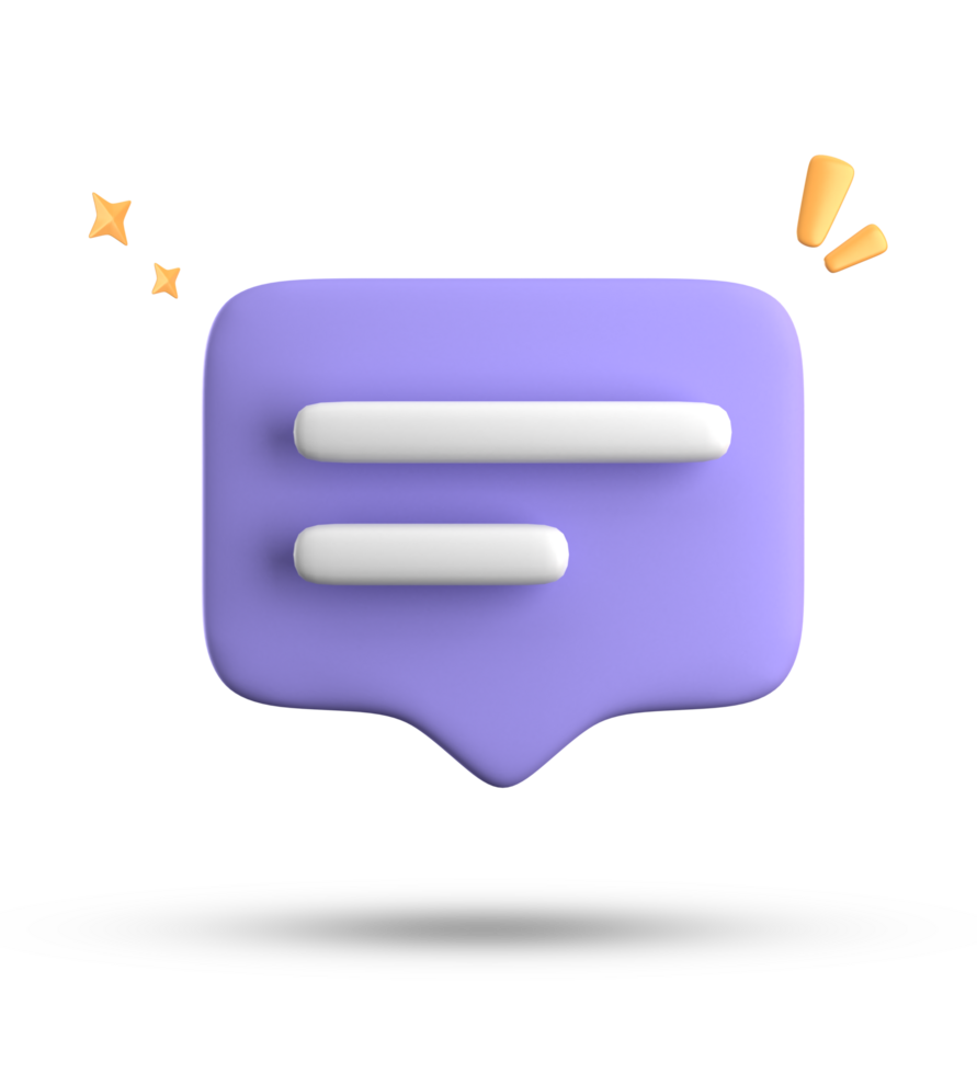 3d chat bubble icon isolated on transparent background png