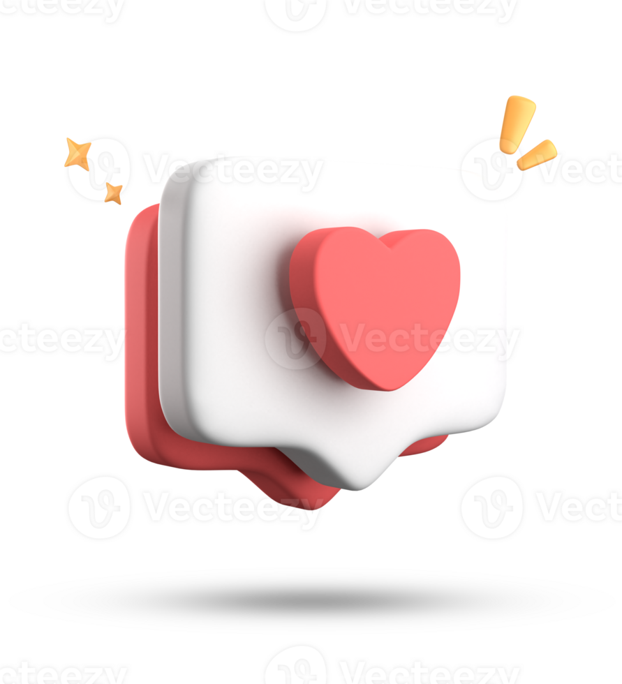 3d rendering of speech bubble love, 3D pastel pink purple chat icon set. Set of 3d speak bubble. png