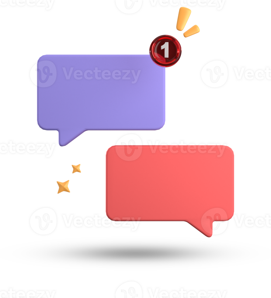 3d tolkning av Tal bubbla, 3d pastell chatt ikon uppsättning. uppsättning av 3d tala bubbla. png